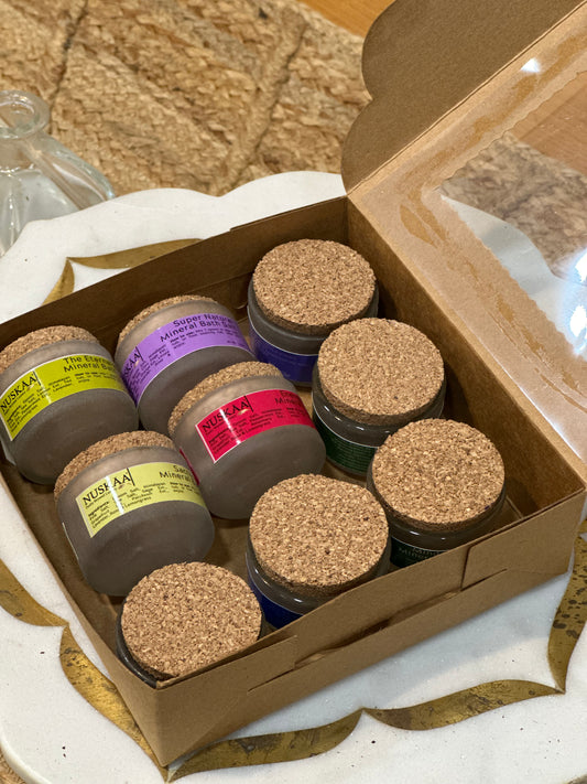 Bath Salt Gift Set - Set of 9 different essential oil blend bath salt