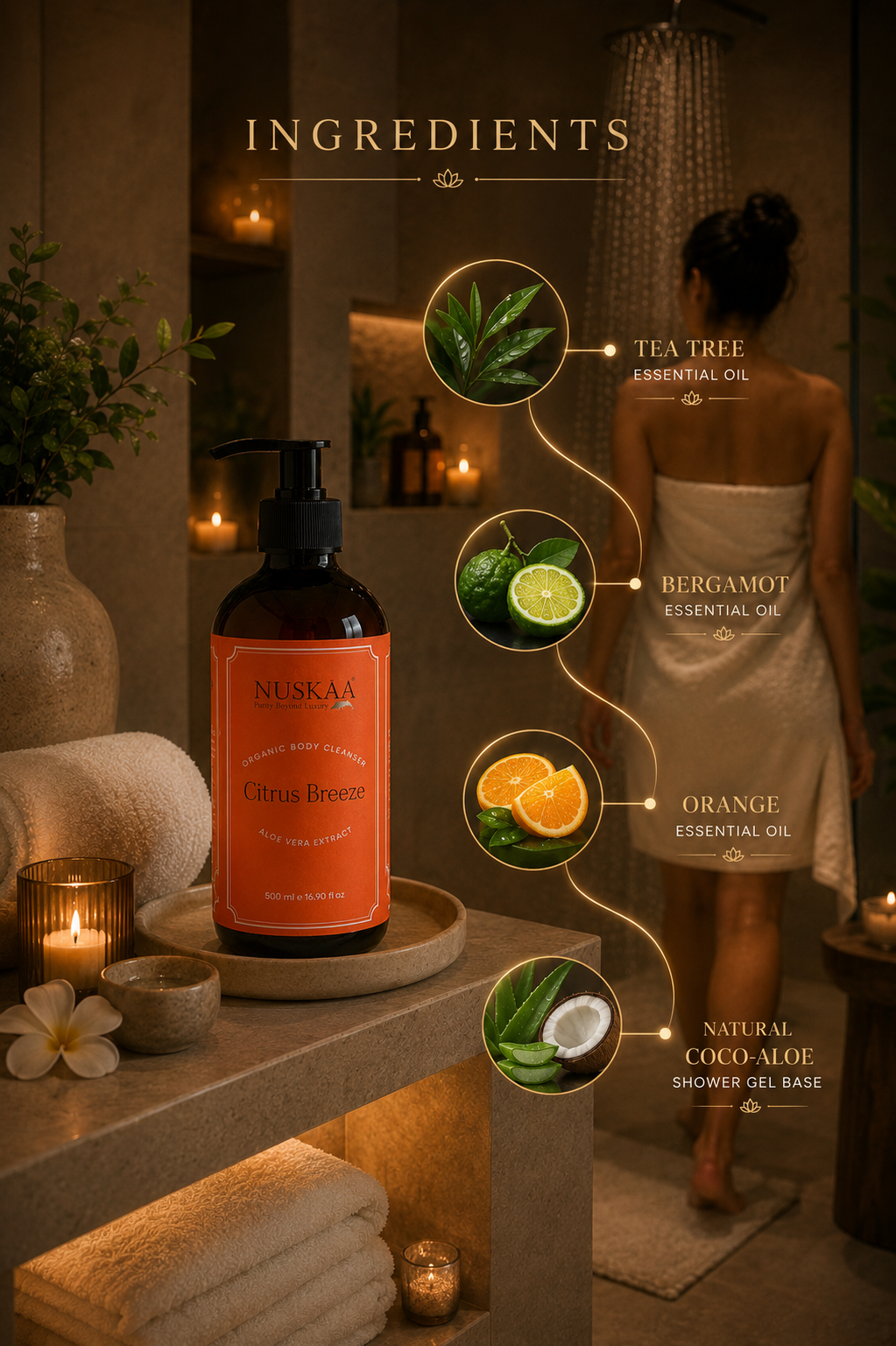 Natural Spa Feel Shower Gel - Citrus Breeze - 500ml