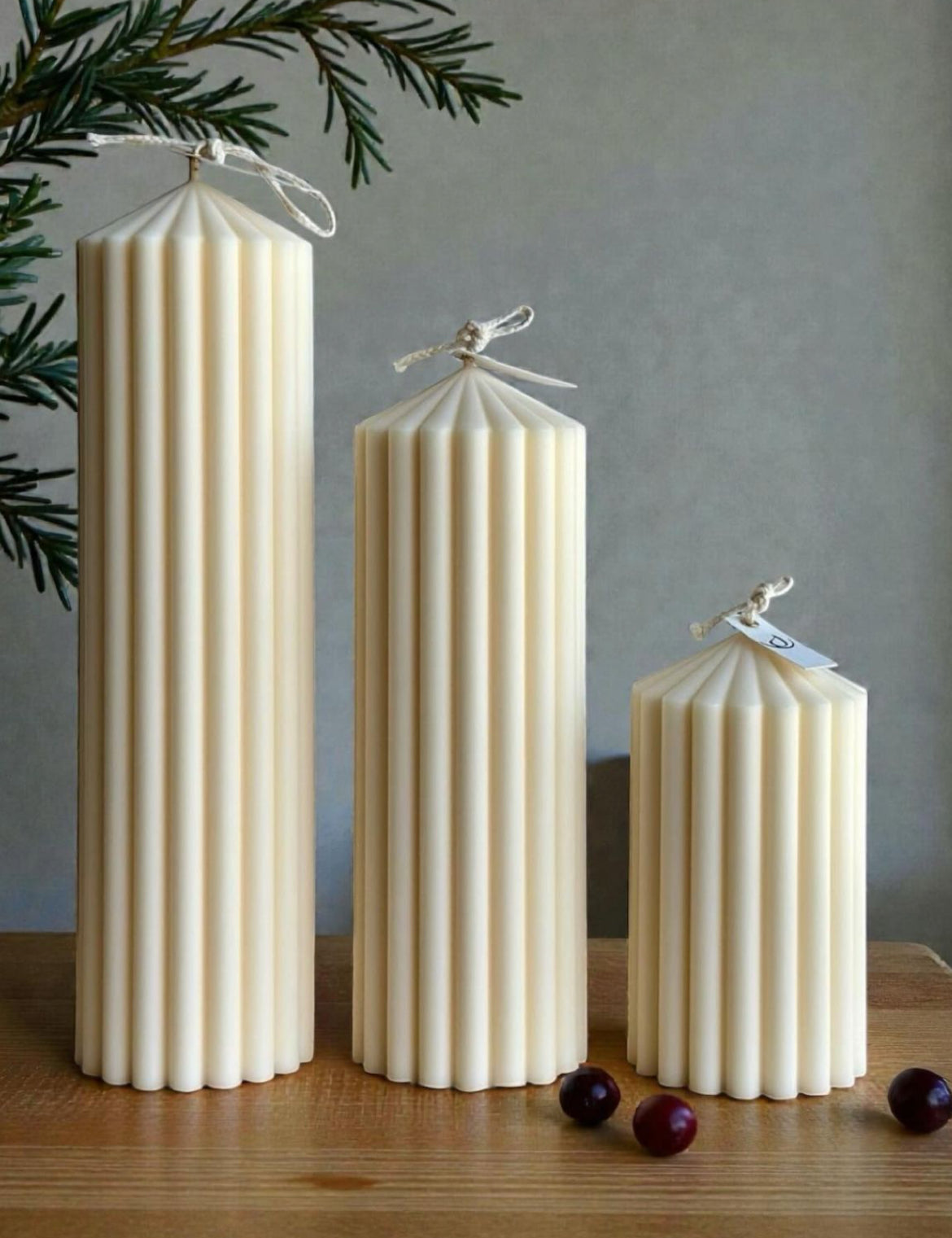 Striped Candle - 100% Plant Based - Long Lasting - Soy Wax