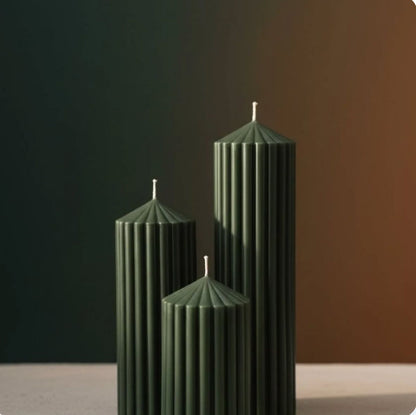 Striped Candle - 100% Plant Based - Long Lasting - Soy Wax