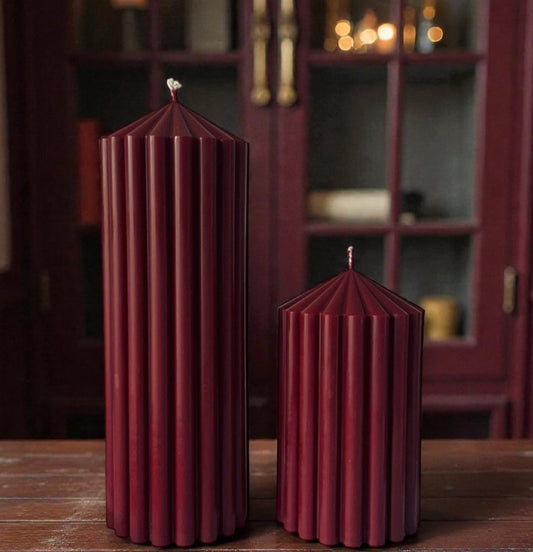 Striped Candle - 100% Plant Based - Long Lasting - Soy Wax