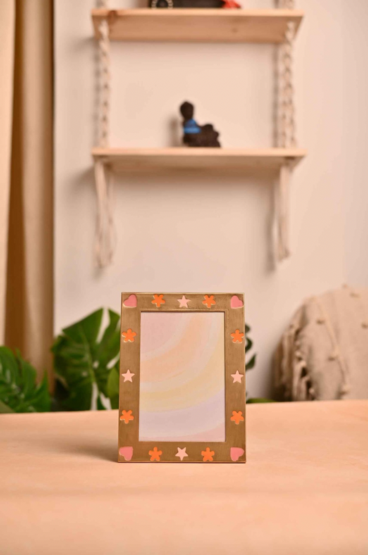 High End Gold Brass Colourful Photo Frames 8”x6”