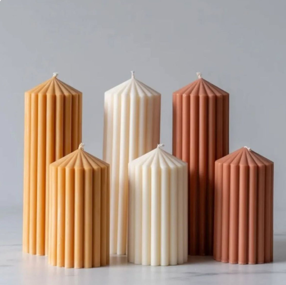 Striped Candle - 100% Plant Based - Long Lasting - Soy Wax