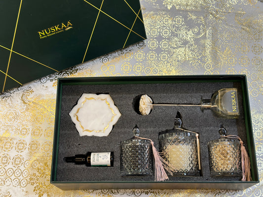 Diffuser Set + Marble Coaster + Dry Fruits + Candle