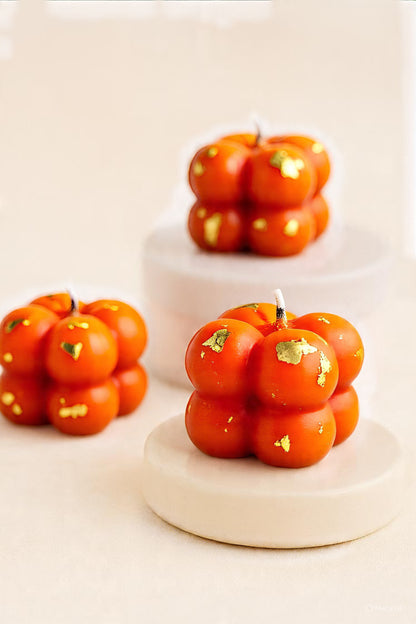 Small Bubble Cube Gold Foiled Candle | Scented | Set of 6