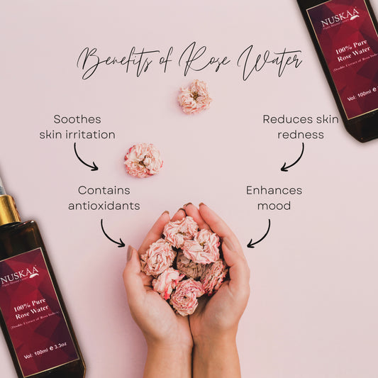 NUSKAA 100% Pure Organic Rose Water (100 ML)