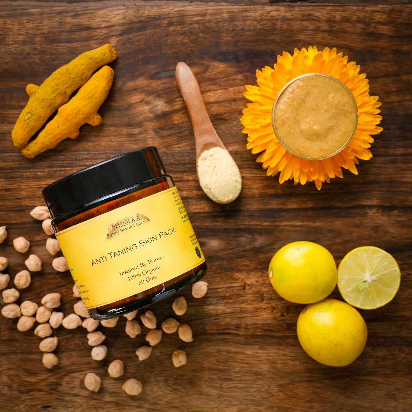 NUSKAA 100% Purely Organic Anti Taning Skin Pack 50 gm